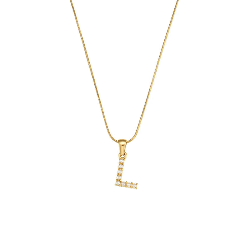 Pearl Initial Necklace