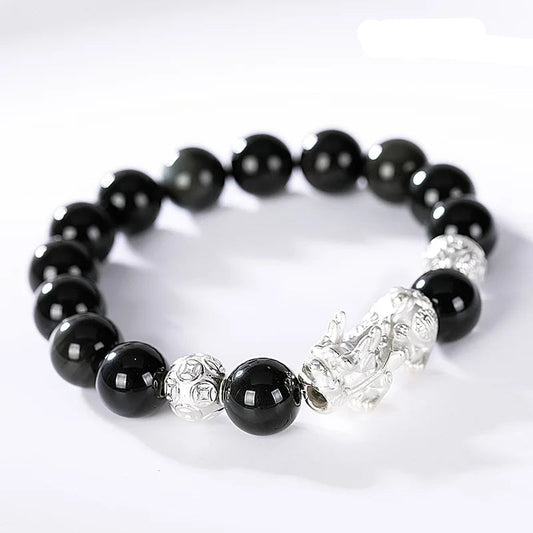 Black Obsidian Stone Bracelet For Men