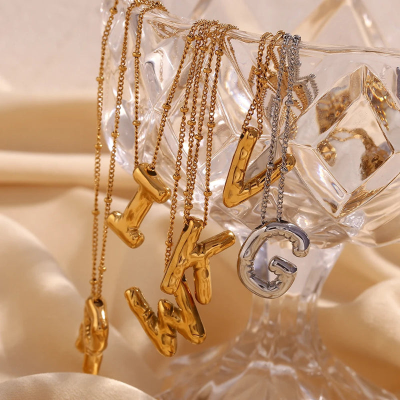 Bubble Up Initial Necklace