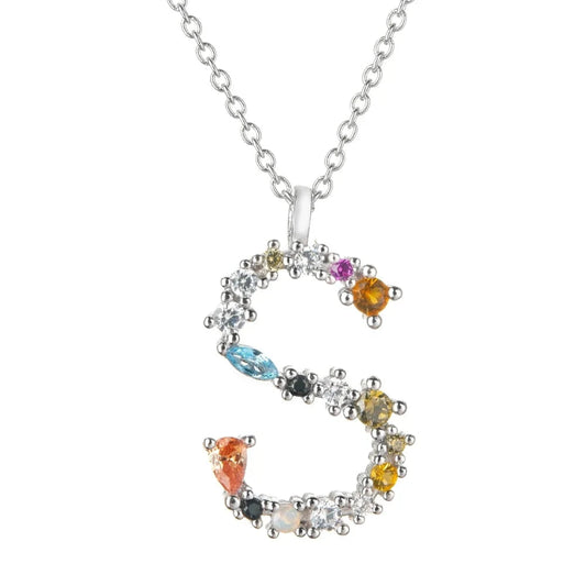 Colorful Initial S Necklace