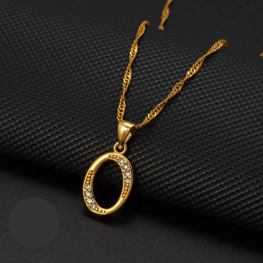 Cubic Zirconia Initial O Necklace