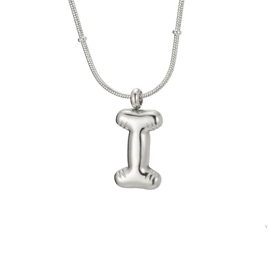Bubble Initial I Necklace