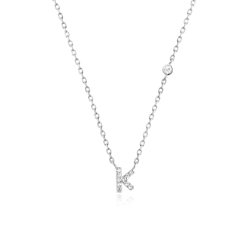 Sterling Silver Gold Letters Pendant Monogram Necklace