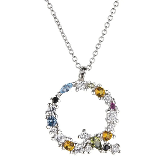Colorful Initial Q Necklace