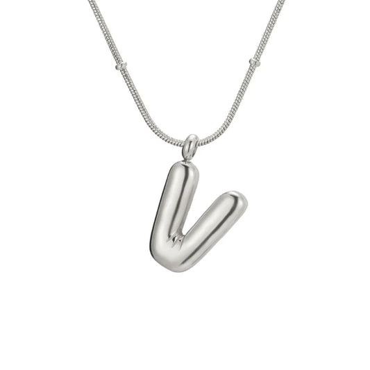Bubble Initial V Necklace