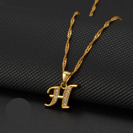 Cubic Zirconia Initial H Necklace