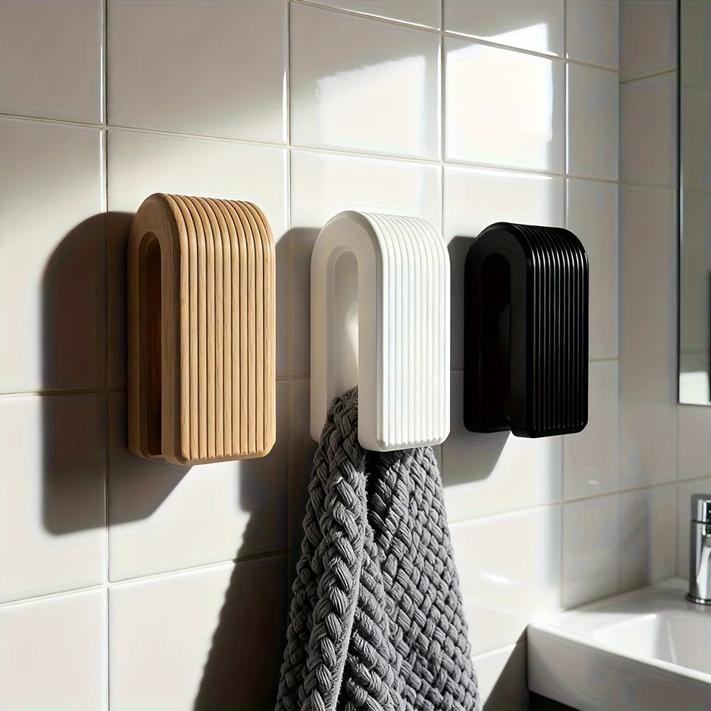 Gravity Auto-Lock Wall Hook | No-Drill Towel & Coat Hanger | Adhesive Wall Mount