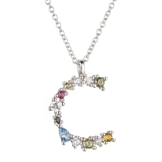 Colorful Initial C Necklace
