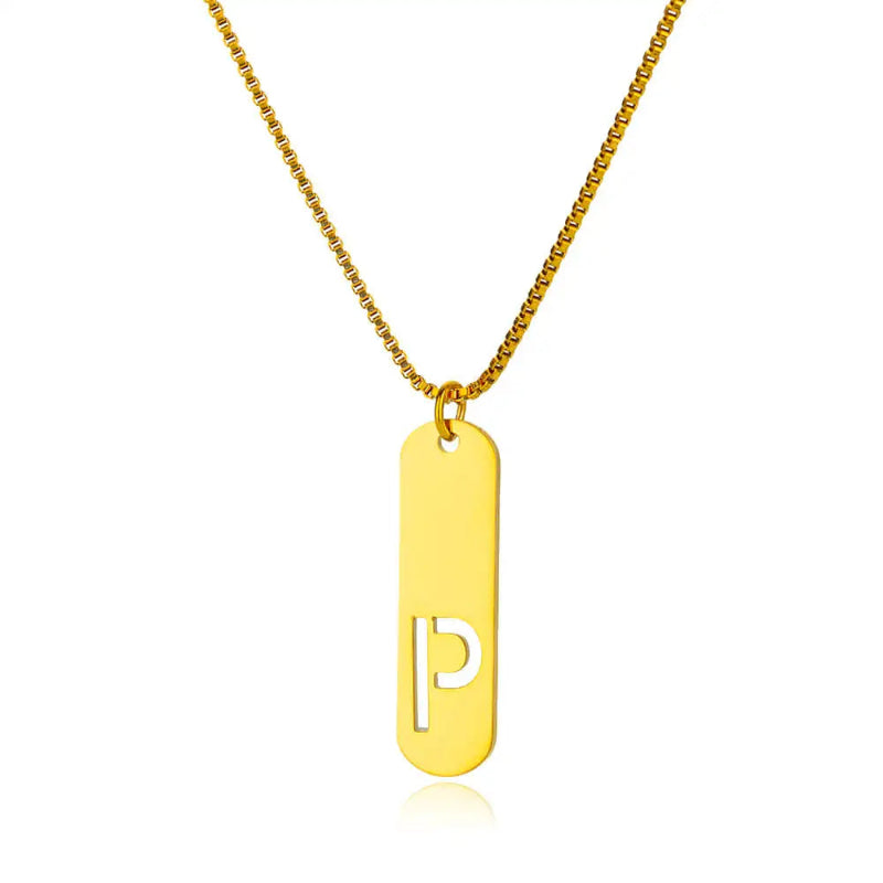 Hollow Initial Necklace