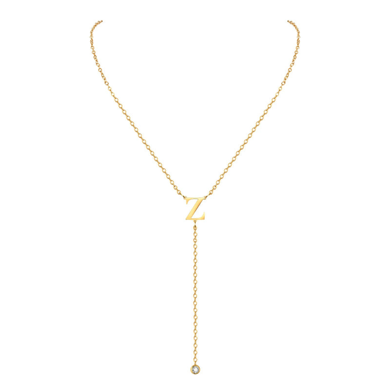 Lariat Initial Necklace