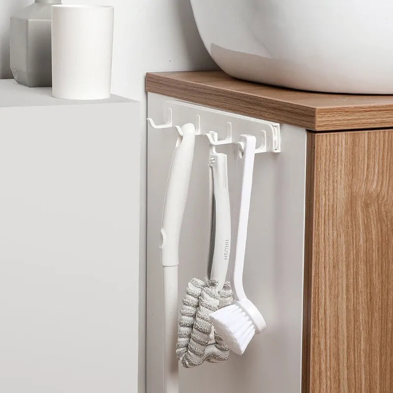 Retractable Self-Adhesive Hook Strip with U-Shaped Hooks | No-Drill Wall Organizer