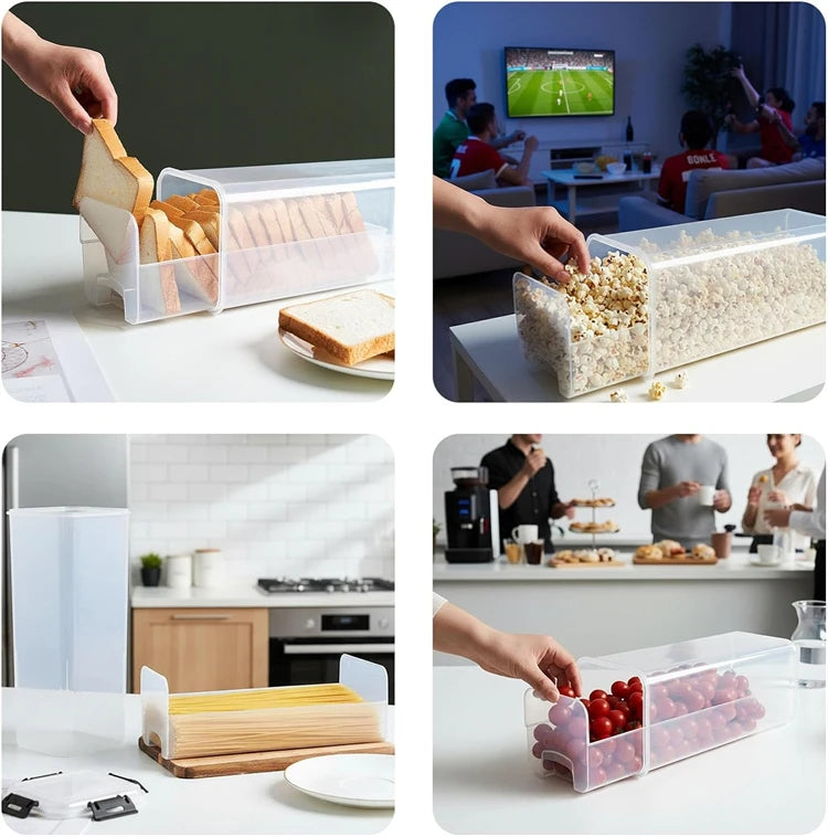 Airtight Bread Box with Clear Lid & Drawer Tray | Keeps Bread Fresh Longer