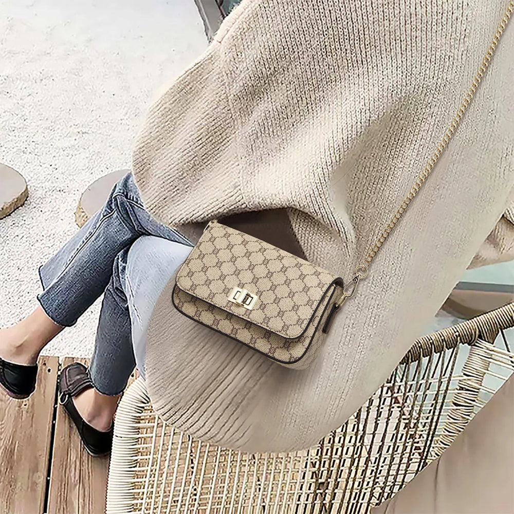 Shoulder & Crossbody Bag With Gold Chain Strap For Women