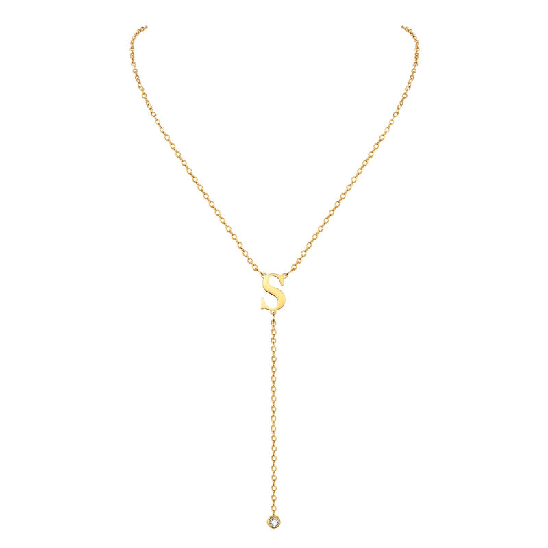 Lariat Initial Necklace
