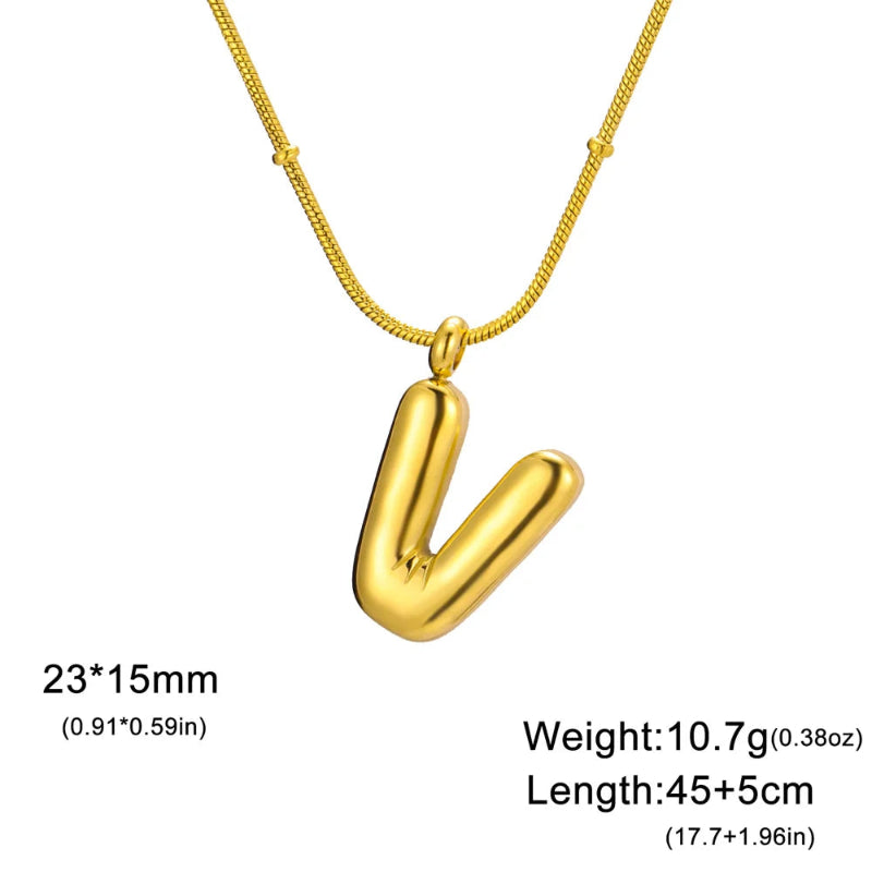 Bubble Initial Necklace