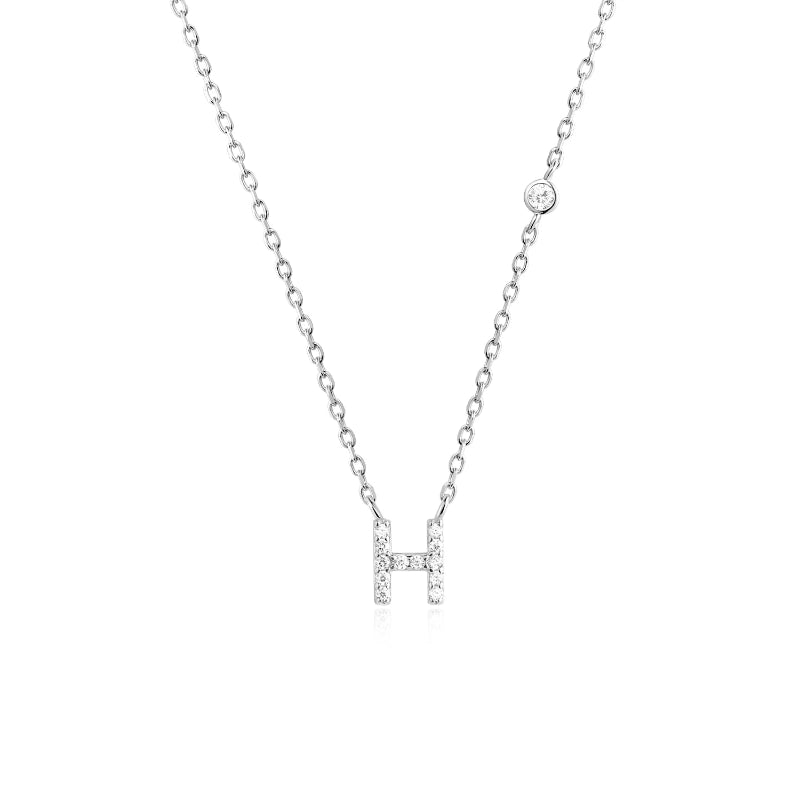 Sterling Silver Gold Letters Pendant Monogram Necklace