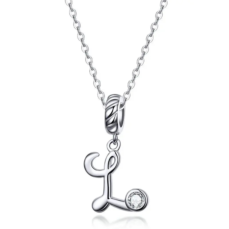 Vintage Initial Letter Charm Necklace