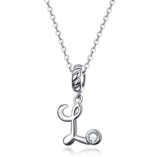 Vintage Initial Letter L Charm Necklace