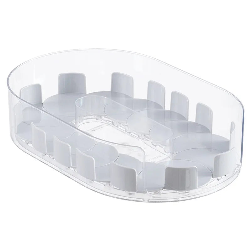 360° Rotating Drink & Beverage Organizer Tray — Fridge, Countertop & Pantry Storage Rack