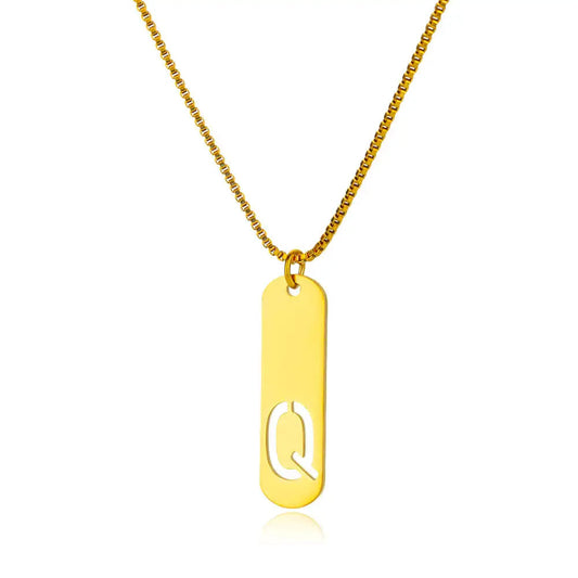 Hollow Initial Q Necklace