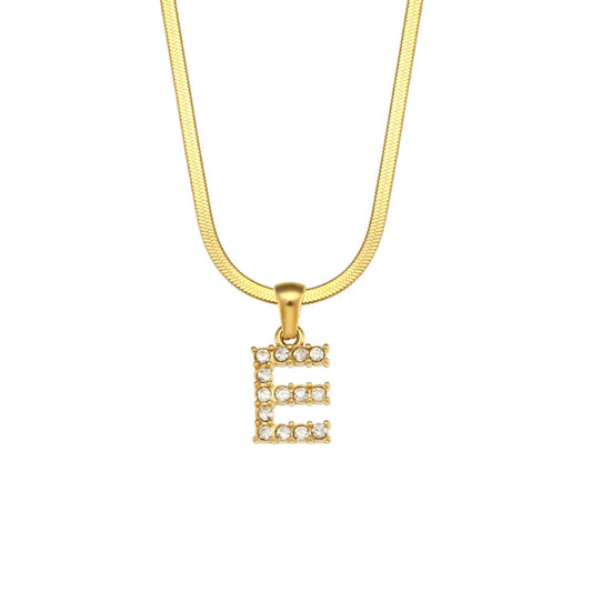 Dazzling Initial E Necklace