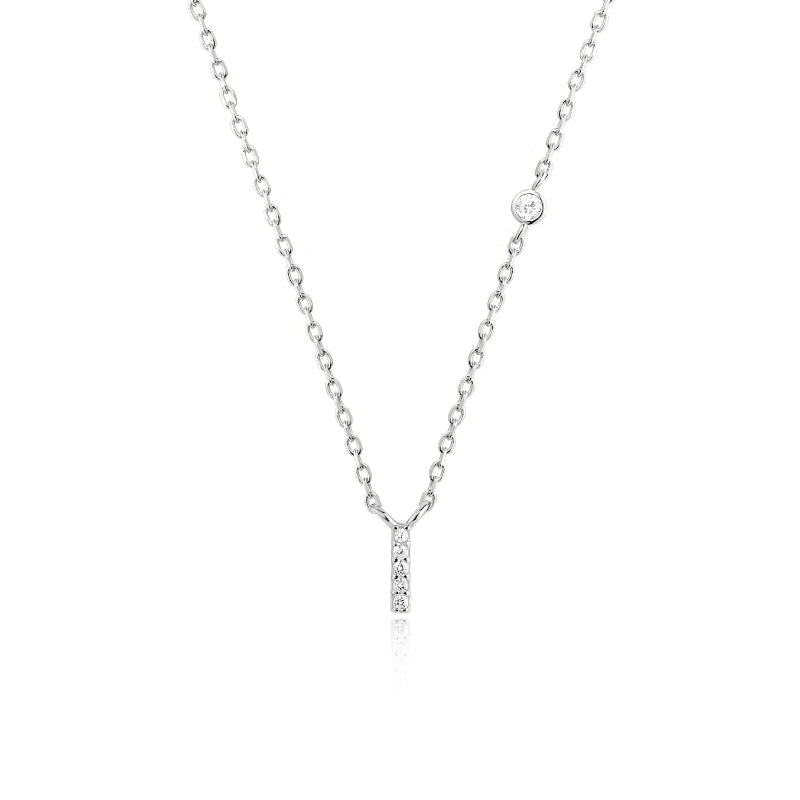 Sterling Silver Gold Letters Pendant Monogram Necklace