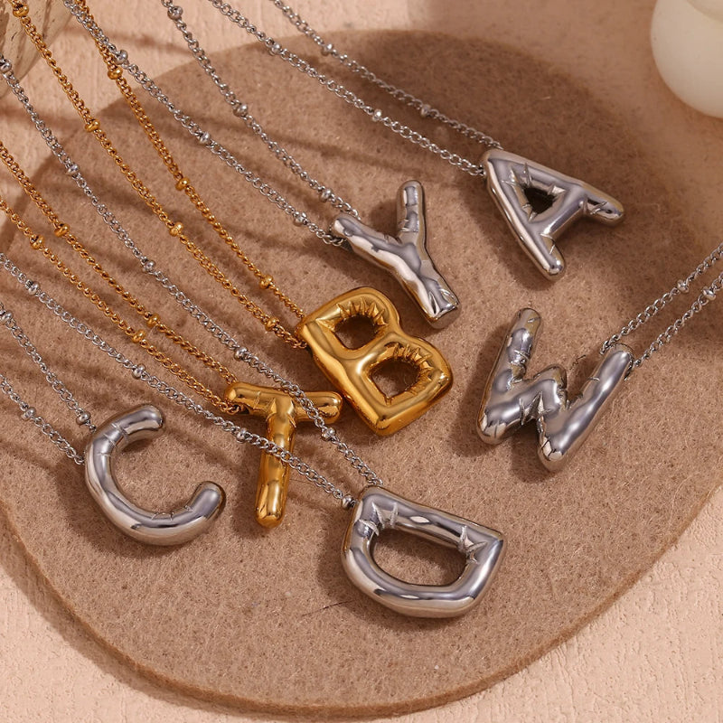 Bubble Up Initial Necklace