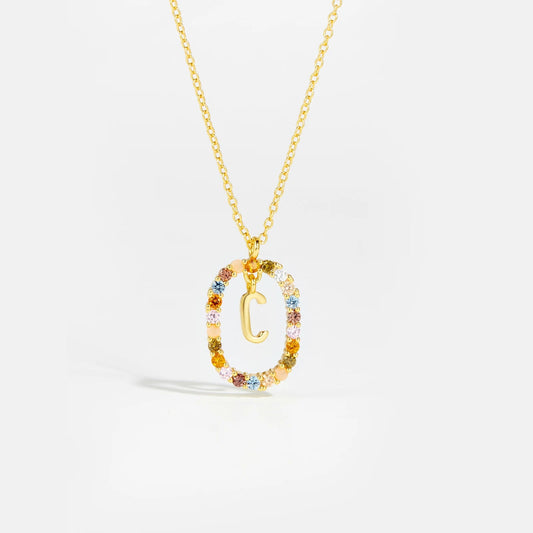 Feminine Initial Alphabet C Necklace