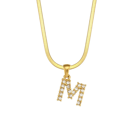 Dazzling Initial M Necklace