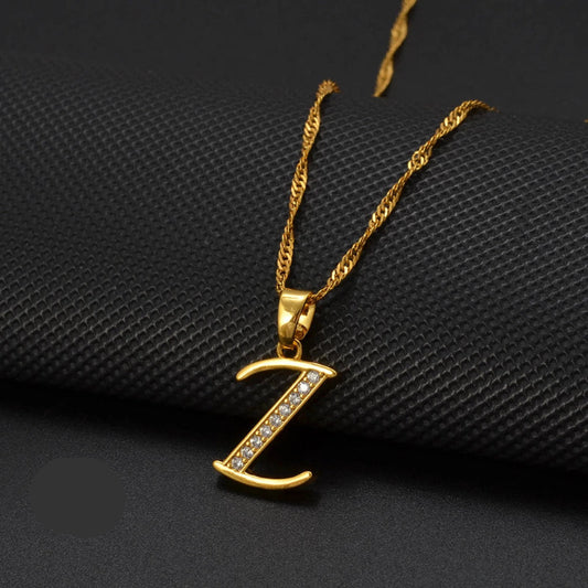 Cubic Zirconia Initial Z Necklace