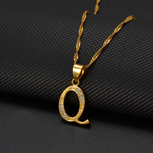 Cubic Zirconia Initial Q Necklace
