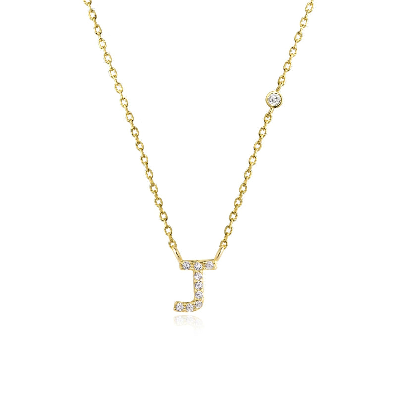 Sterling Silver Gold Letters Pendant Monogram Necklace