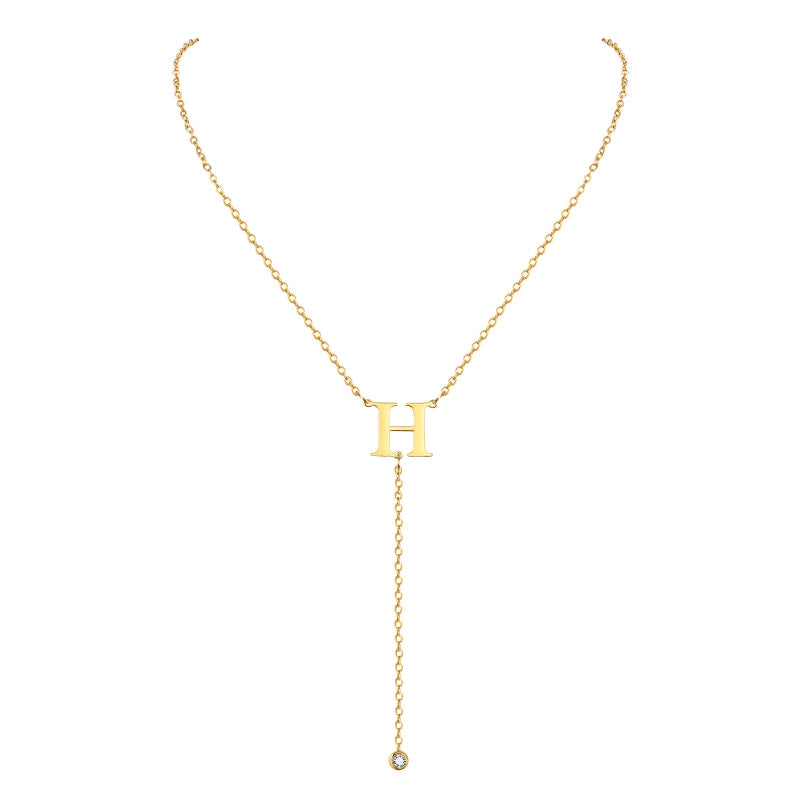 Lariat Initial Necklace