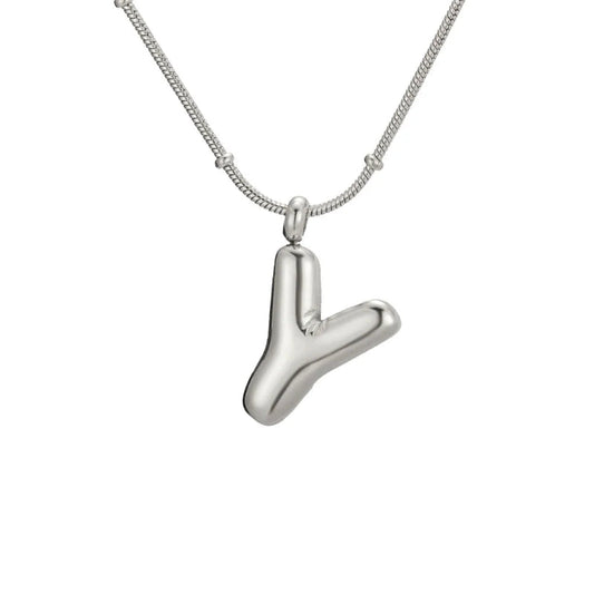 Bubble Initial Y Necklace