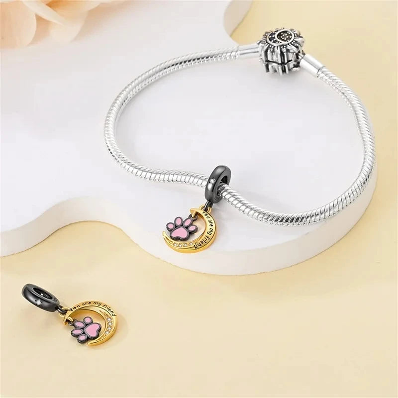 Paw Crescent Dangle Charm