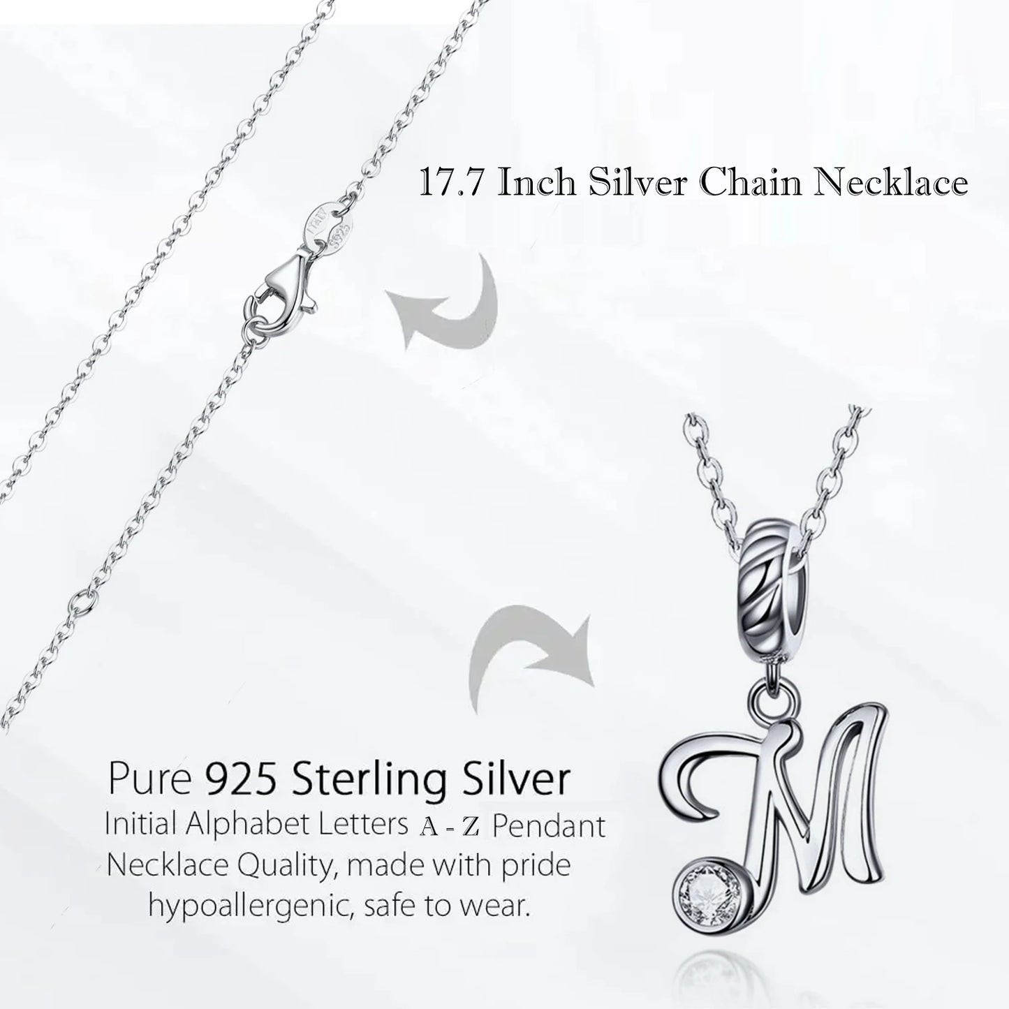 Vintage Initial Letter Charm Necklace
