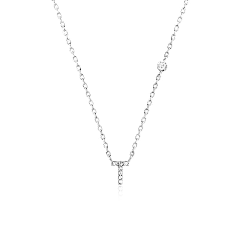 Sterling Silver Gold Letters Pendant Monogram Necklace