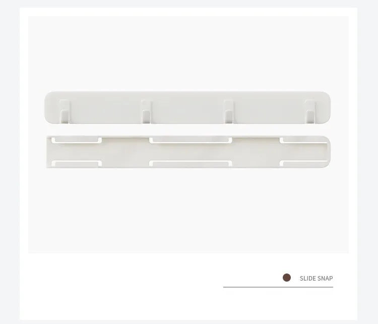 Retractable Self-Adhesive Hook Strip with U-Shaped Hooks | No-Drill Wall Organizer