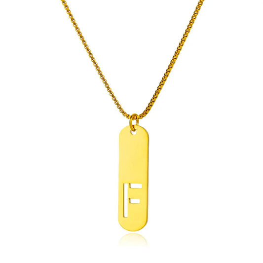 Hollow Initial F Necklace