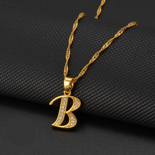 Cubic Zirconia Initial B Necklace