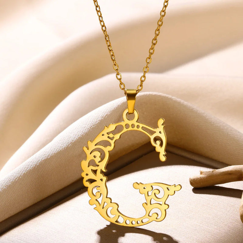 Queen Initial Necklace