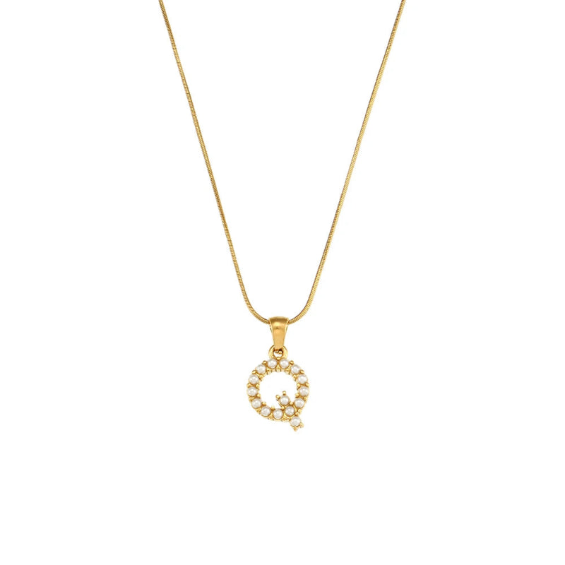 Pearl Initial Necklace
