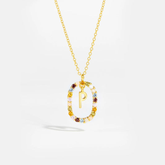 Feminine Initial Alphabet P Necklace