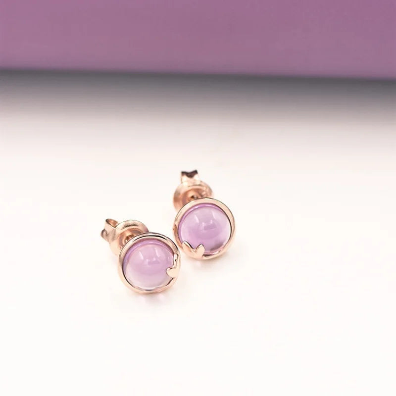 Natural Amethyst Stud Earrings