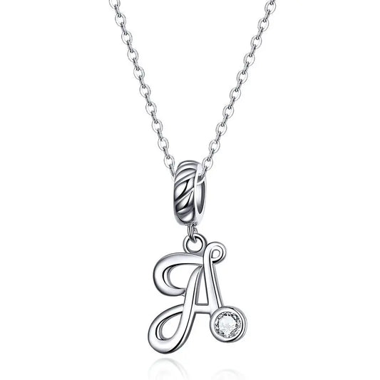 Vintage Initial Letter Charm Necklace